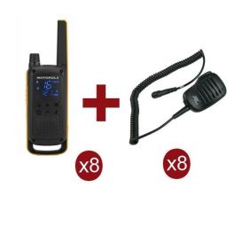 Pack de 8 Motorola Talkabout T82 Extreme + Micrófonos de altavoz remoto