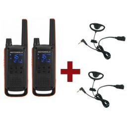 Pack Dúo Motorola TLKR T82 + 2 Kits Earloop PTT