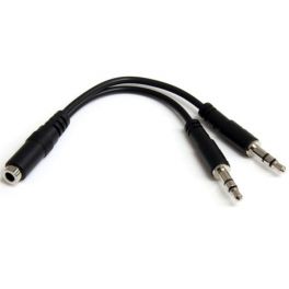 Adattatore splitter cuffie a 4 pin da 3,5 mm a 2x 3,5 mm a 3 pin - F/M