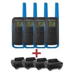 Pack Quarteto Motorola T62 Azul + 4 bases de carga