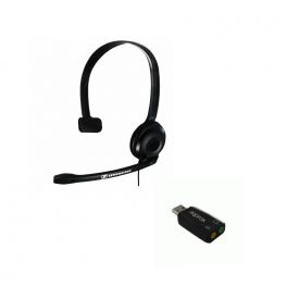 Sennheiser PC 2 Chat + Approx Adaptador doble Jack a USB