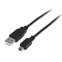 Cable USB de 2m para Cámara - 1x USB A Macho - 1x Mini USB B Macho - Adaptador Negro