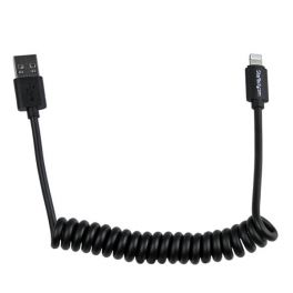 Cavo connettore Lightning a 8 pin Apple nero a USB a spirale da 60 cm per iPhone / iPod / iPad