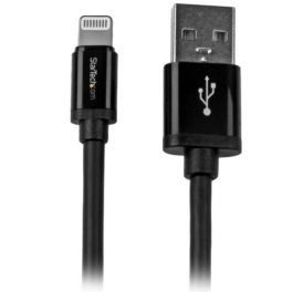 Cavo lungo connettore lightning a 8 pin Apple nero a USB da 2 m per iPhone / iPod / iPad