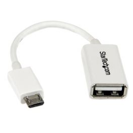 Cavo Adattatore micro USB a USB femmina OTG da viaggio 12cm M/F - Bianco