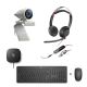 Pack Poly  Blackwire 5220 USB-C+Adaptador USB-C/A + teclado HP 235 +HP G5 + Poly Studio P5