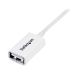 Cable de 3m de Extensión Alargador Cables USB 2.0 - Macho a Hembra USB A - Extensor - Blanco