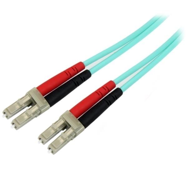 Cable de 1m de Fibra Óptica Dúplex Multimodo OM4 de 100Gb 50/125 LSZH LC a LC - Aguamarina