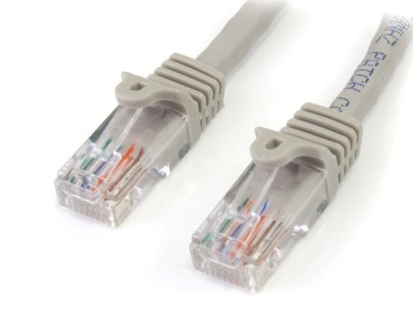 Cable de Red Ethernet 15m UTP Patch Snagless Sin Enganches Cat5e Cat 5e RJ45 - Gris