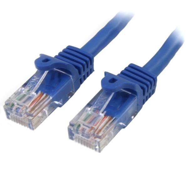 Cable de Red de 0,5m Azul Cat5e Ethernet RJ45 sin Enganches