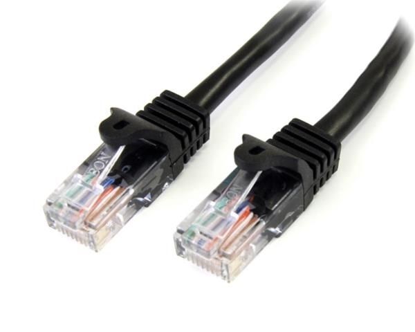 Cable de 5m de red Ethernet Cat5e RJ45 sin traba snagless - Negro