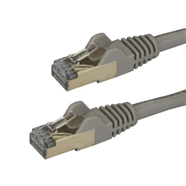 Cable de 3m de Red Ethernet RJ45 Cat6a Blindado STP - Cable sin Enganche Snagless - Gris