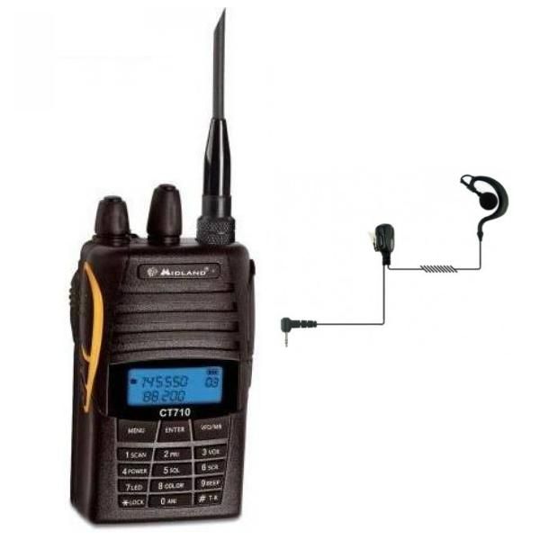 Midland CT 710 Dual Band VHF/UHF + Auricular gancho
