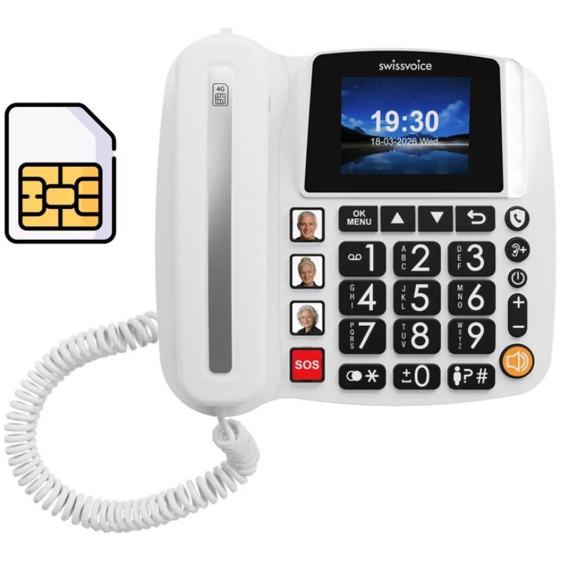 Swissvoice Xtra 4G 1650 Teléfono Fijo 4G con SIM