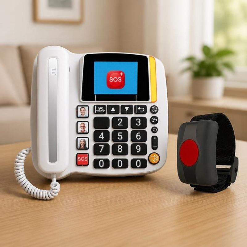 Swissvoice Xtra 4G 1650 Teléfono Fijo 4G + Pulsera SOS