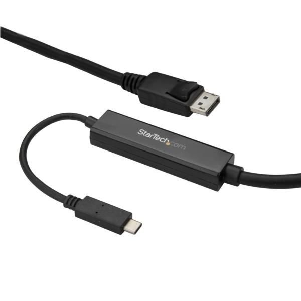 Cable Adaptador de 3m USB-C a DisplayPort 4K 60Hz - Negro - Cable USB Tipo C a DP - Cable de Vídeo USBC