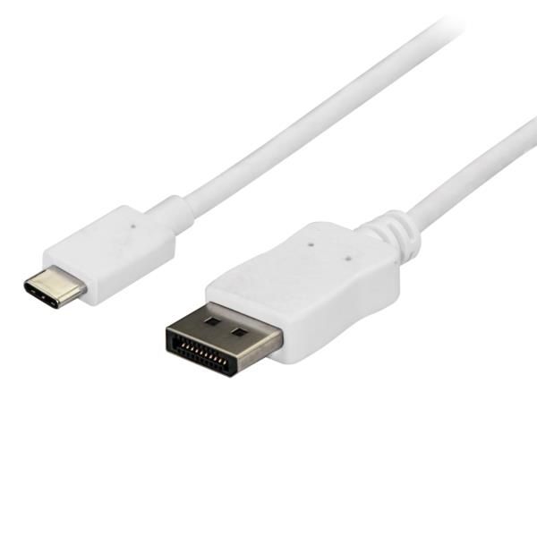 Cable Adaptador de 1,8m USB-C a DisplayPort 4K 60Hz - Blanco - Cable USB Tipo C a DP - Cable de Vídeo USBC