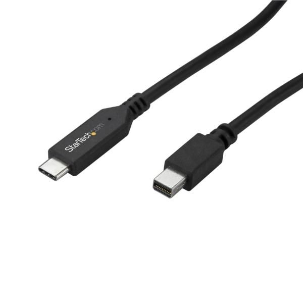 Cable Adaptador de 1,8m USB-C a Mini DisplayPort 4K 60Hz - Negro - Cable USB Tipo C a mDP - Cable de Vídeo USBC