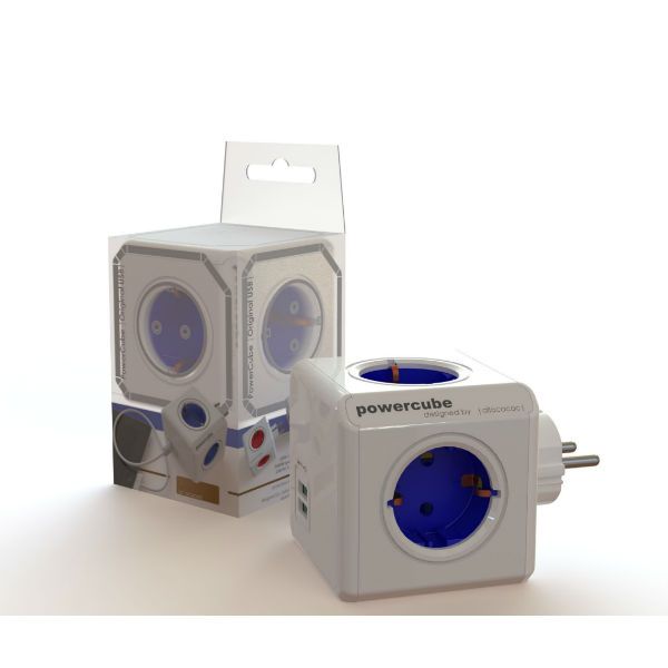 Multiconector PowerCube 4 conexiones 220v + 2 USB 