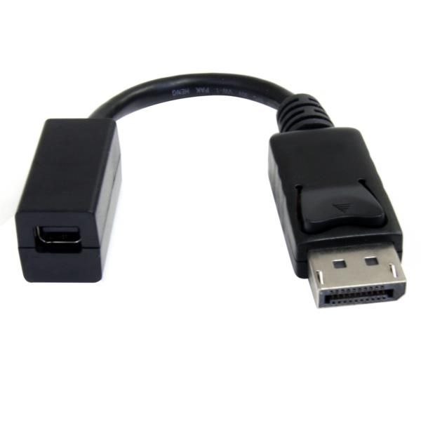 Cable de 15cm Adaptador DisplayPort Macho a Mini DisplayPort Hembra - DP a Mini DP - Negro