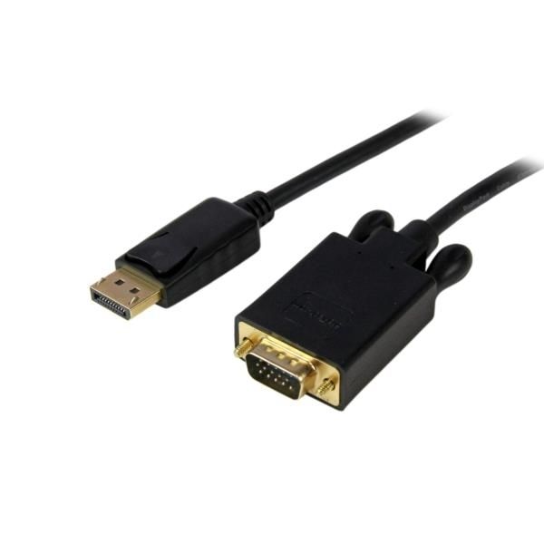 Cable 1,8m de Vídeo Adaptador Conversor DisplayPort DP a VGA - Convertidor Activo - 1080p - Negro