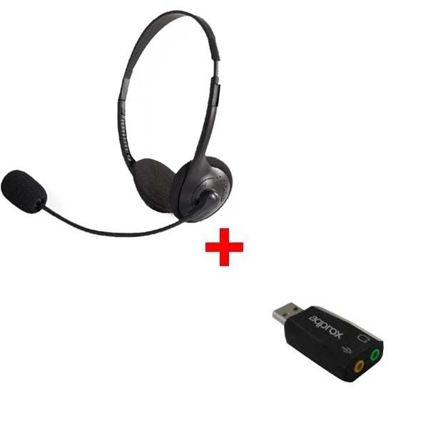 Pack: Auricular Estéreo con adaptador USB