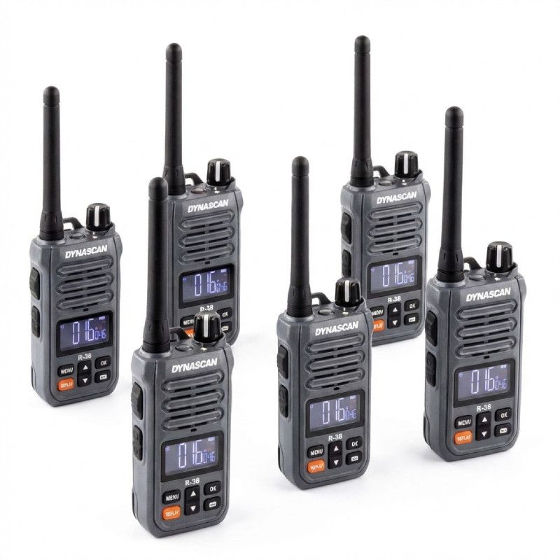 Pack 6 Walkie Talkies Dynascan R38 PMR446