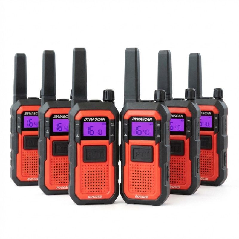 Pack 6 Walkie Talkies Dynascan Rugged PMR446