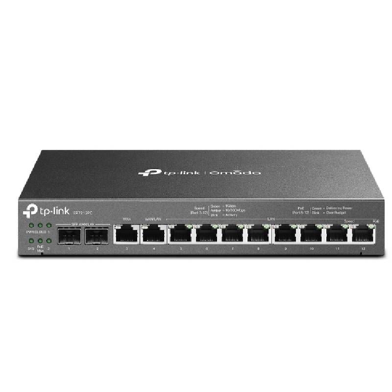 TP-Link Omada ER7212PC V1 - Enrutador - conmutador de 8 puertos - GigE - puertos WAN: 4