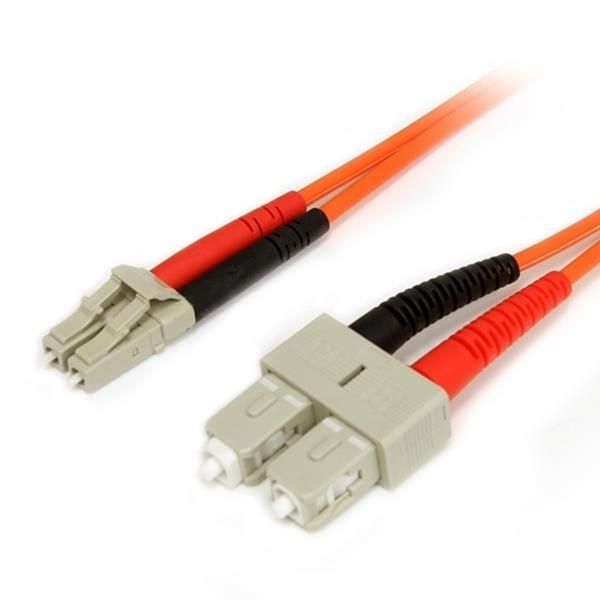 Cable Adaptador de Red de 1m Multimodo Dúplex Fibra Óptica LC-SC 62,5/125 - Patch Duplex