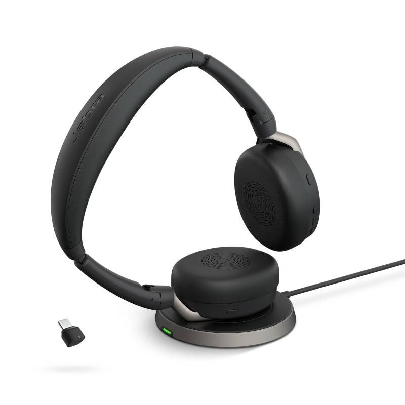 Jabra Evolve2 65 Flex UC Stereo Link 380 USB-C con base de carga