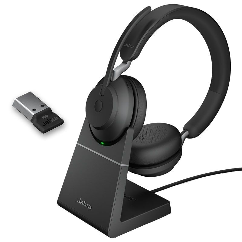 Jabra Evolve2 65 USB-A MS Stereo con base de carga - Negro