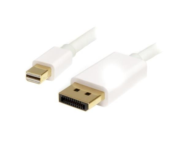 Cable Adaptador de 1m de Monitor Mini DisplayPort 1.2 Macho a DP Macho - 4k Blanco
