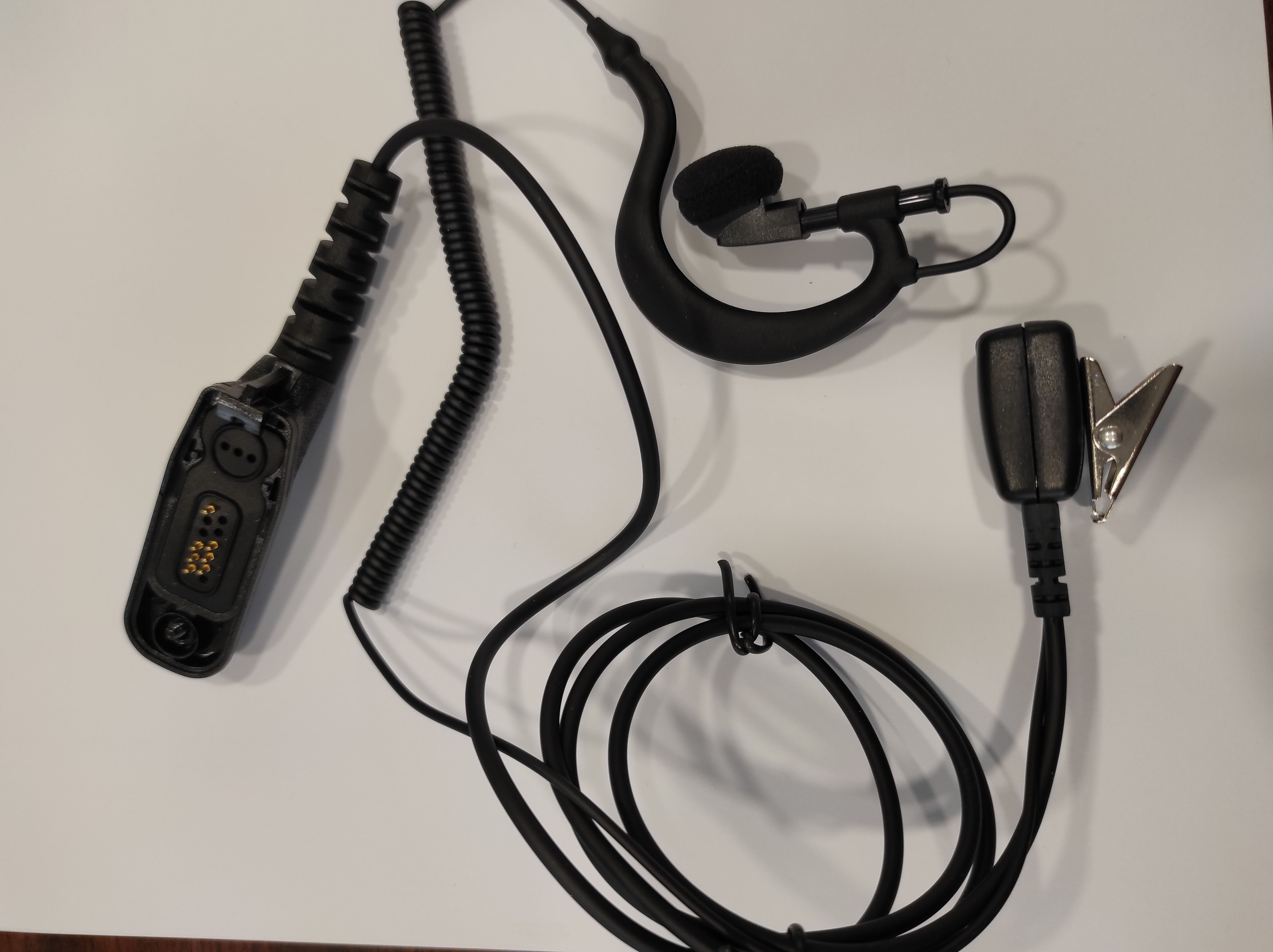 Micro-auricular de cable rizado con conector M7 para Motorola DP4/3