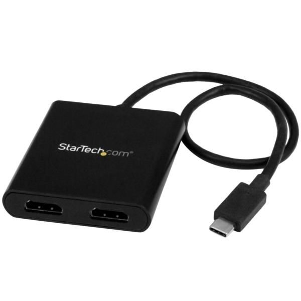 Divisor Splitter MST USB-C a HDMI de 2 Puertos - Hub Multiplicador MST USB Tipo C compatible con Thunderbolt 3