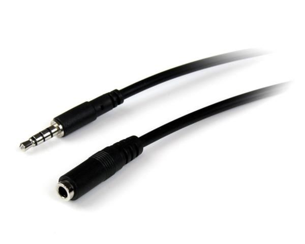 Cable de 2m de Extensión Alargador de Auriculares Headset Mini-Jack 3,5mm 4 pines Macho a Hembra