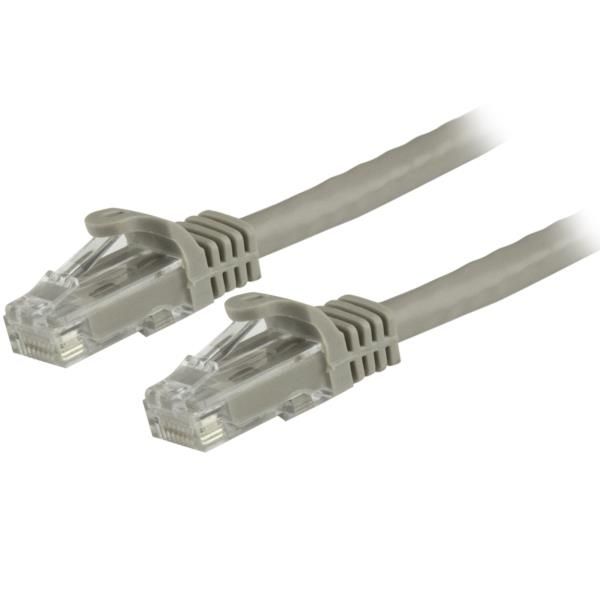 Cable de 10m Gris de Red Gigabit Cat6 Ethernet RJ45 sin Enganche - Snagless
