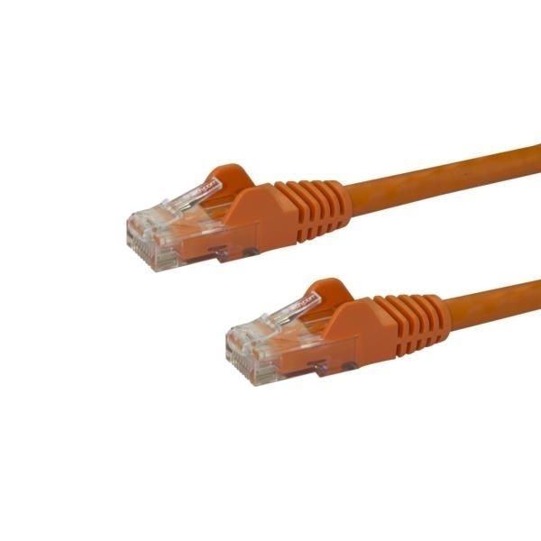 Cable de 2m Naranja de Red Gigabit Cat6 Ethernet RJ45 sin Enganche - Snagless