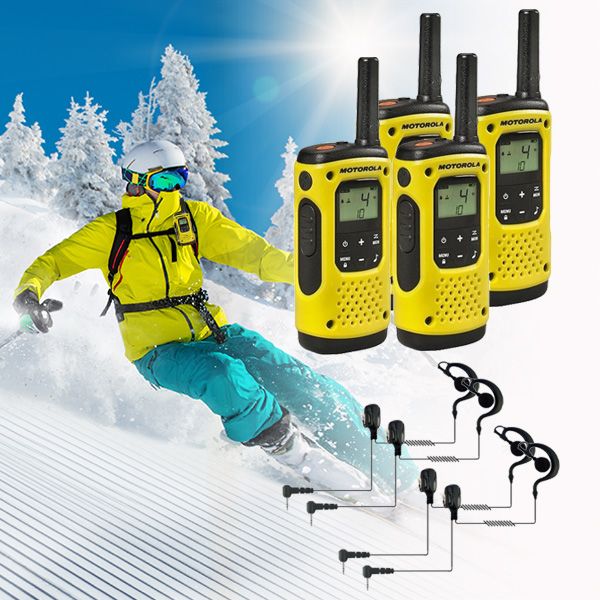 Pack Walkie Talkies Especial Esquí: 4 Motorola T92 H2O + 4 Auriculares