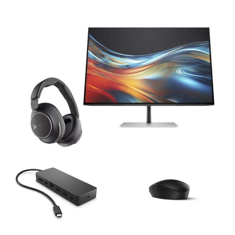 Pack HP 125 + Hub + Monitor+ Auricular Poly Voyager Surround 80