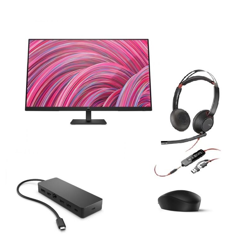 Pack HP 125 + Hub + Monitor+ Auricular Poly Blackwire 5220