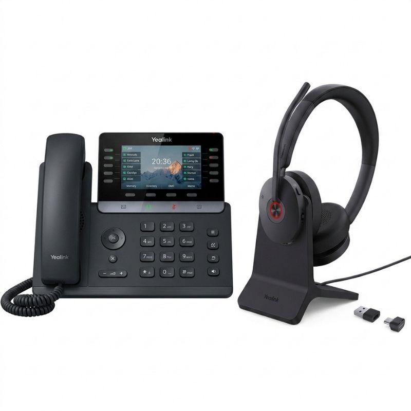 Pack Teléfono IP Yealink T74LTE 4G + Auriculares inalámbricos Yealink BH74 MS