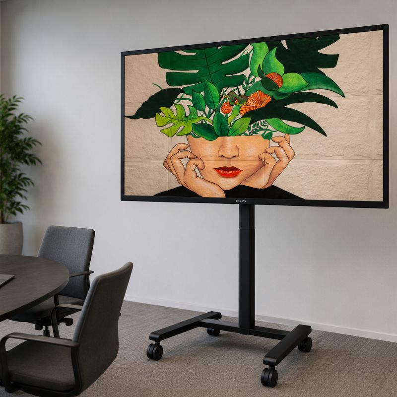 Pack pantalla 4K Philips 50" + soporte de suelo móvil B-Tech BT7504