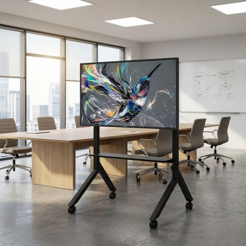 Pack pantalla 4K Philips Q-Line 55" + soporte de suelo móvil B-Tech BT8545