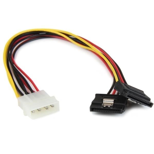 Adaptador Cable 30cm Divisor Molex 4 Pines LP4 a Doble SATA Cierre Seguridad Pestillo Latches