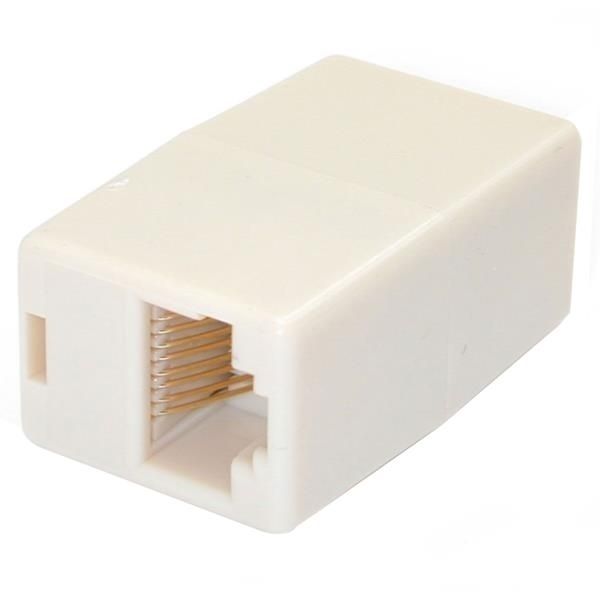 Caja de Empalme Acoplador para Cable Cat5 Ethernet UTP - 2x Hembra RJ45 - Beige