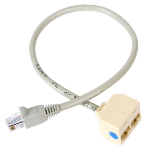 Cable Adaptador Divisor Splitter RJ45 2 a 1 - Hembra a Macho - Divisor Splitter para Cable de Red Ethernet RJ45