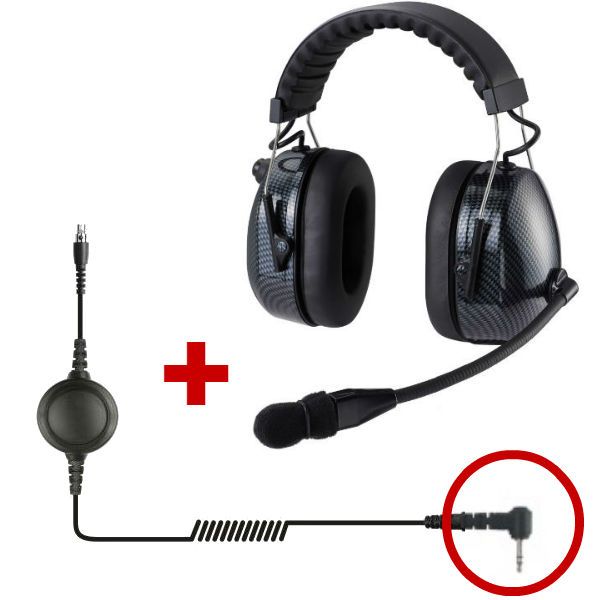 RTC HRT3000 - Auricular de protección auditiva con cable Motorola 1 pin