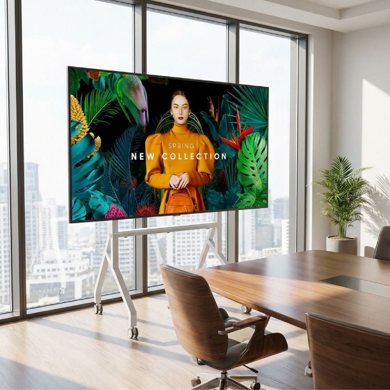 Pack pantalla 4K Samsung QMC 85'' + soporte móvil Neomounts