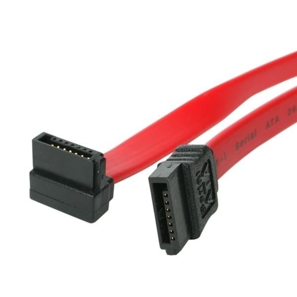 Cable SATA 0,45m Acodado en Ángulo Recto - Rojo - 18in Pulgadas Cable Serial ATA